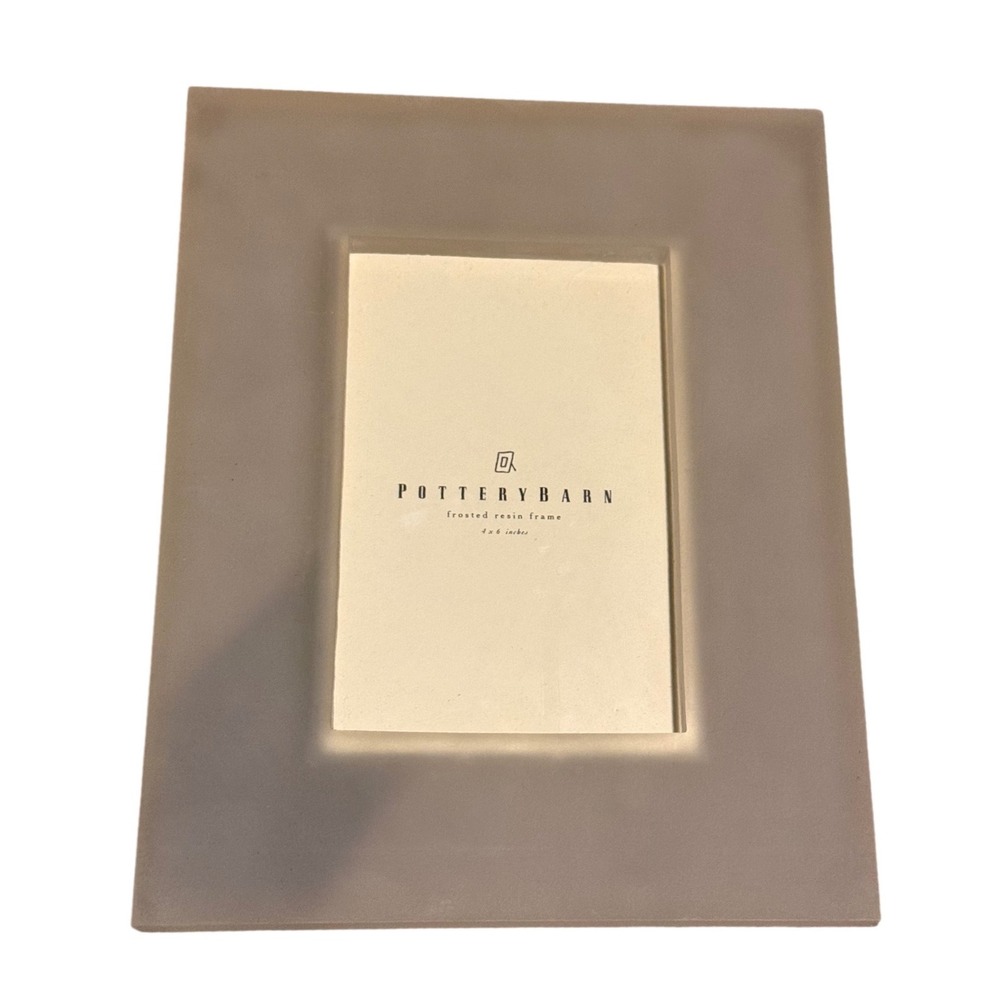 Pottery Barn Frosted Resin Picture Frame 4x6 Tan Sand Neutral Tabletop Decor